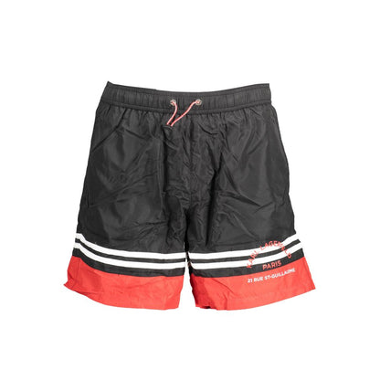 Swim Shorts by Karl Lagerfeld for men in polyester black & print presents a sculptural silhouette, showcasing the sculptural Men's Polyester Swim Shorts design with a refined cut for a premium, sophisticated look.