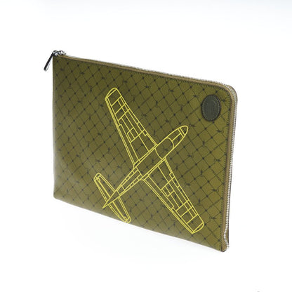 Trussardi Green Leather Clutch Bag