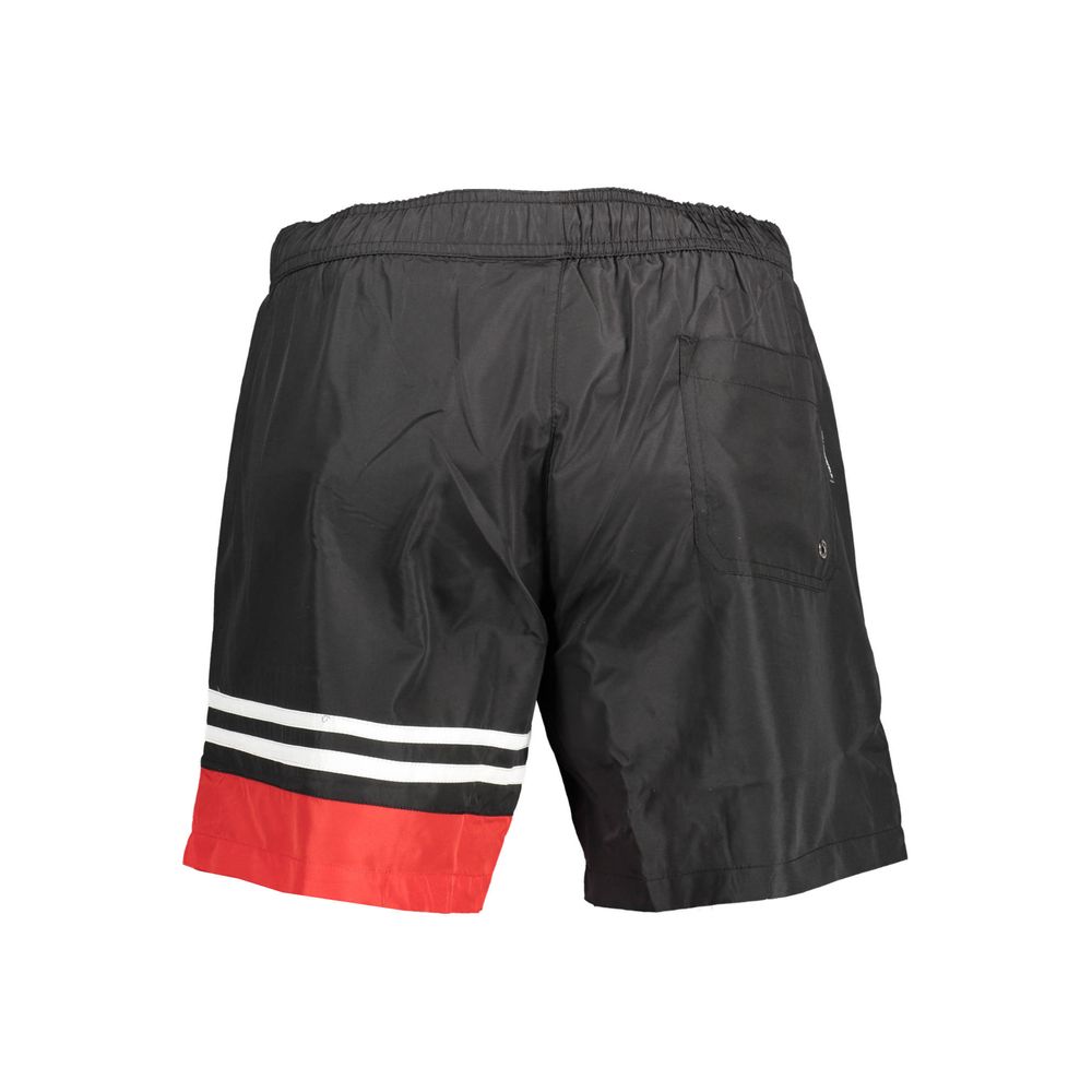 Swim Shorts by Karl Lagerfeld for men in polyester black & print presents a beach chic silhouette from the Men's Polyester Swim Shorts collection, showcasing a beach chic cut for a refined poolside look.