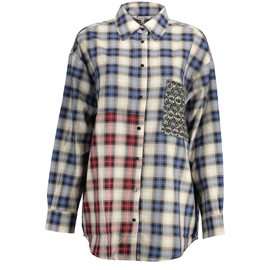 Shirt by Desigual for women in cotton blue & patterned features an polished silhouette, showcasing a sophisticated and detail for a truly polished finish.