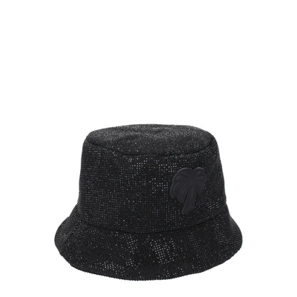 Palm Angels Black Cotton Bucket Hats