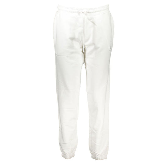 Trousers by Napapijri for women in cotton white features an sartorial silhouette, showcasing a precise athletic and long with a sartorial for a refined look.