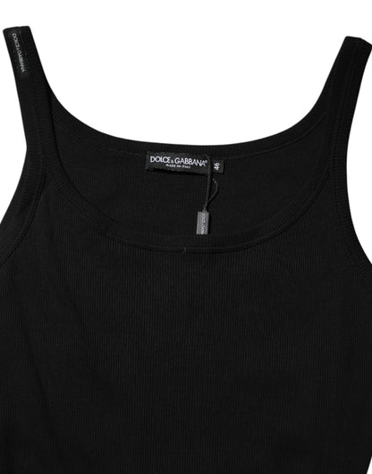 Dolce & Gabbana Black Cotton Sleeveless Women Tank Top