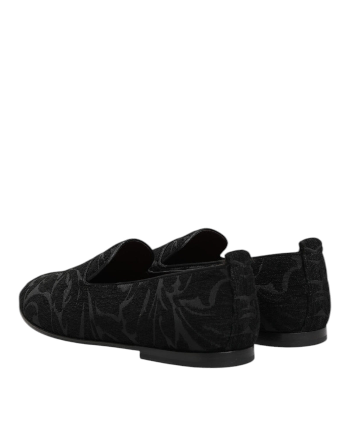 Dolce & Gabbana Men's Polyester Silk Calf & Goat Leather Loafer Slip-On Shoes - Black