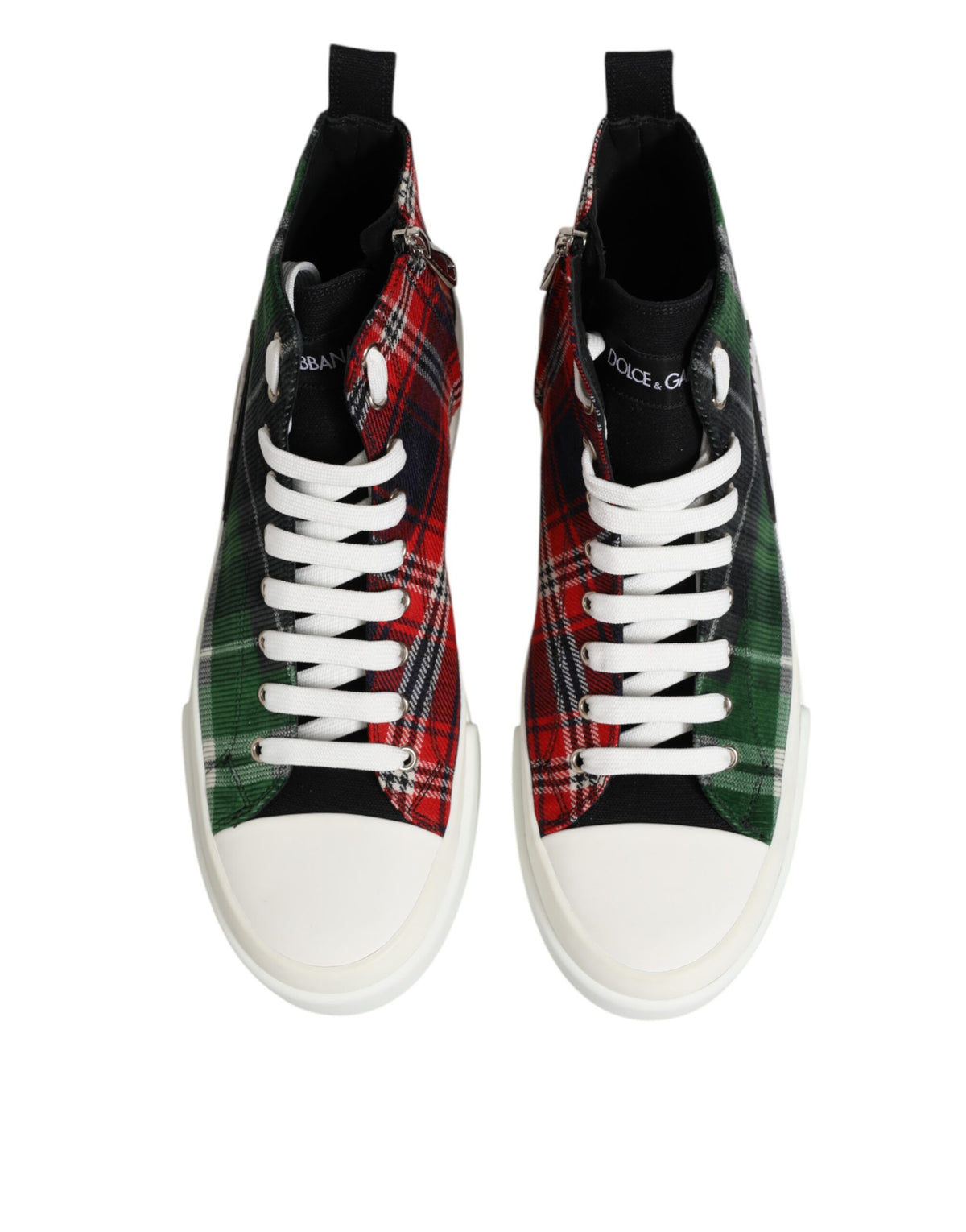 Dolce & Gabbana Men's High Top Virgin Wool Cotton Calf & Goat Leather Sneakers - Multicolor