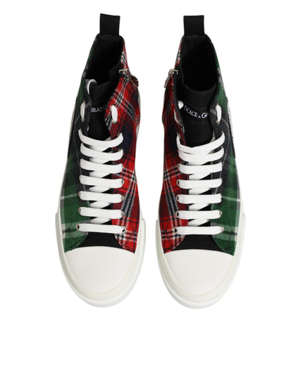 Dolce & Gabbana Men's High Top Virgin Wool Cotton Calf & Goat Leather Sneakers - Multicolor