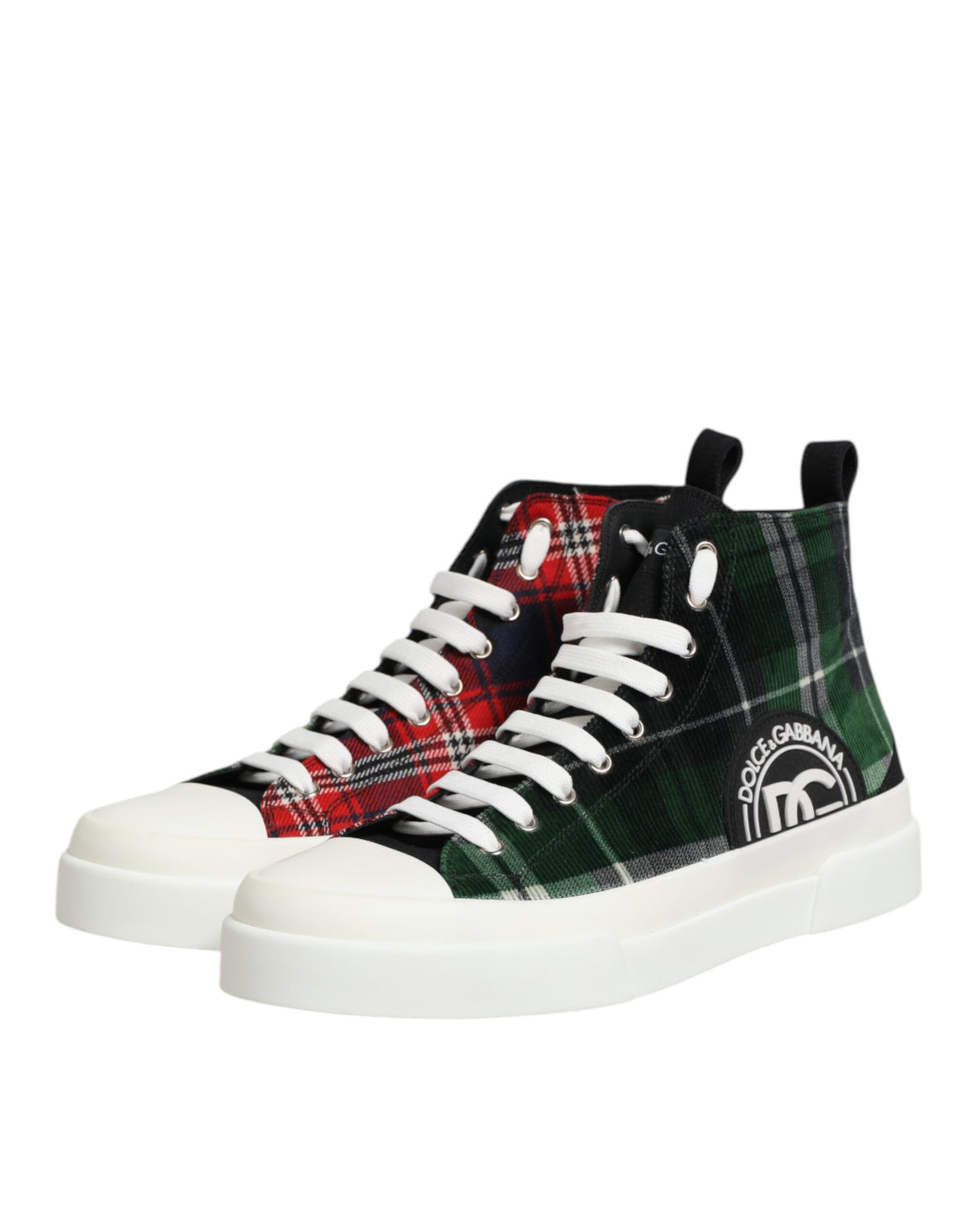 Dolce & Gabbana Men's High Top Virgin Wool Cotton Calf & Goat Leather Sneakers - Multicolor