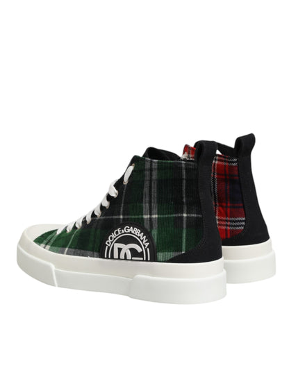 Dolce & Gabbana Men's High Top Virgin Wool Cotton Calf & Goat Leather Sneakers - Multicolor