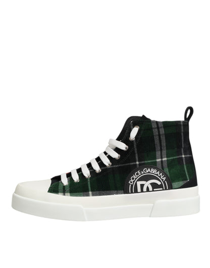 Dolce & Gabbana Men's High Top Virgin Wool Cotton Calf & Goat Leather Sneakers - Multicolor