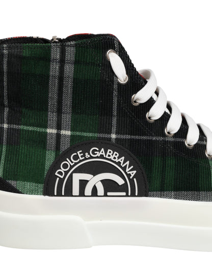 Dolce & Gabbana Men's High Top Virgin Wool Cotton Calf & Goat Leather Sneakers - Multicolor