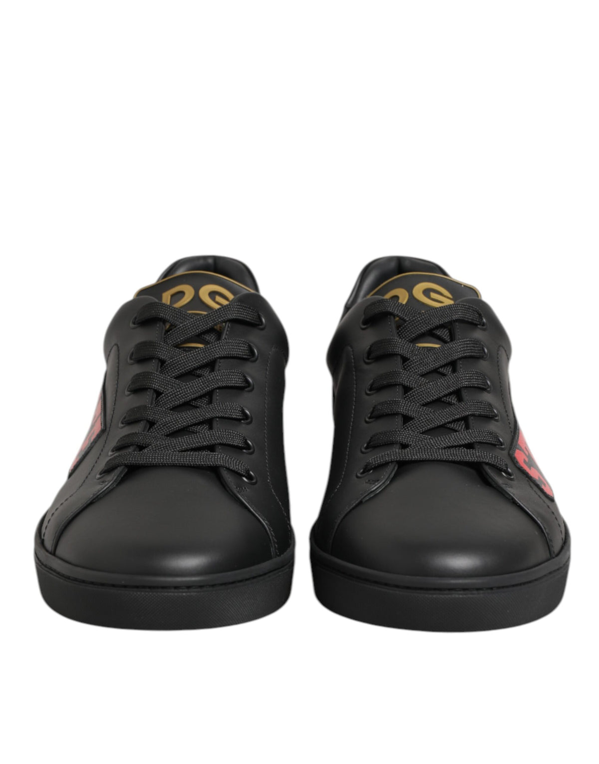 Dolce & Gabbana Men's Low Top Calf & Goat Leather Rubber Sneakers - Black