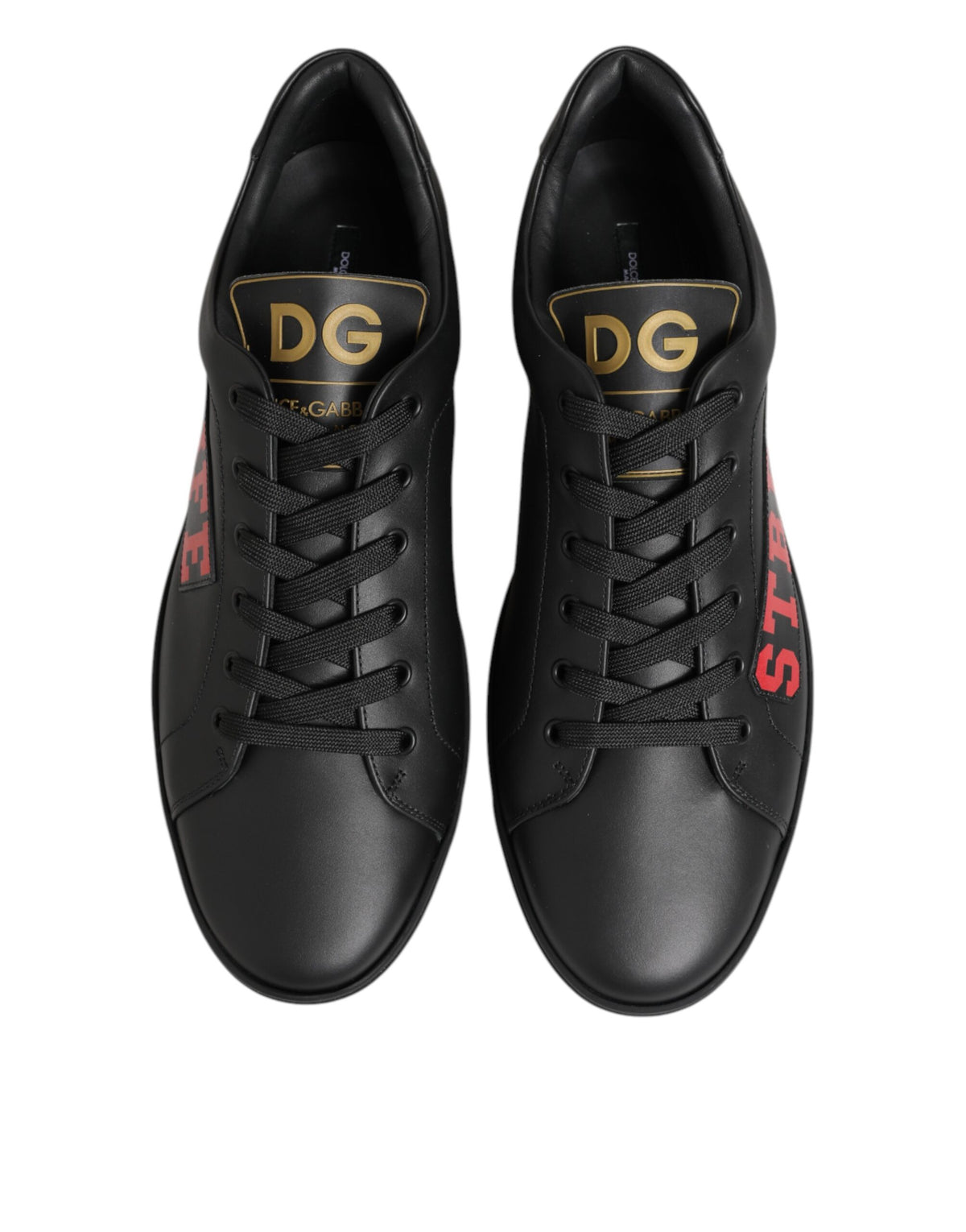 Dolce & Gabbana Men's Low Top Calf & Goat Leather Rubber Sneakers - Black