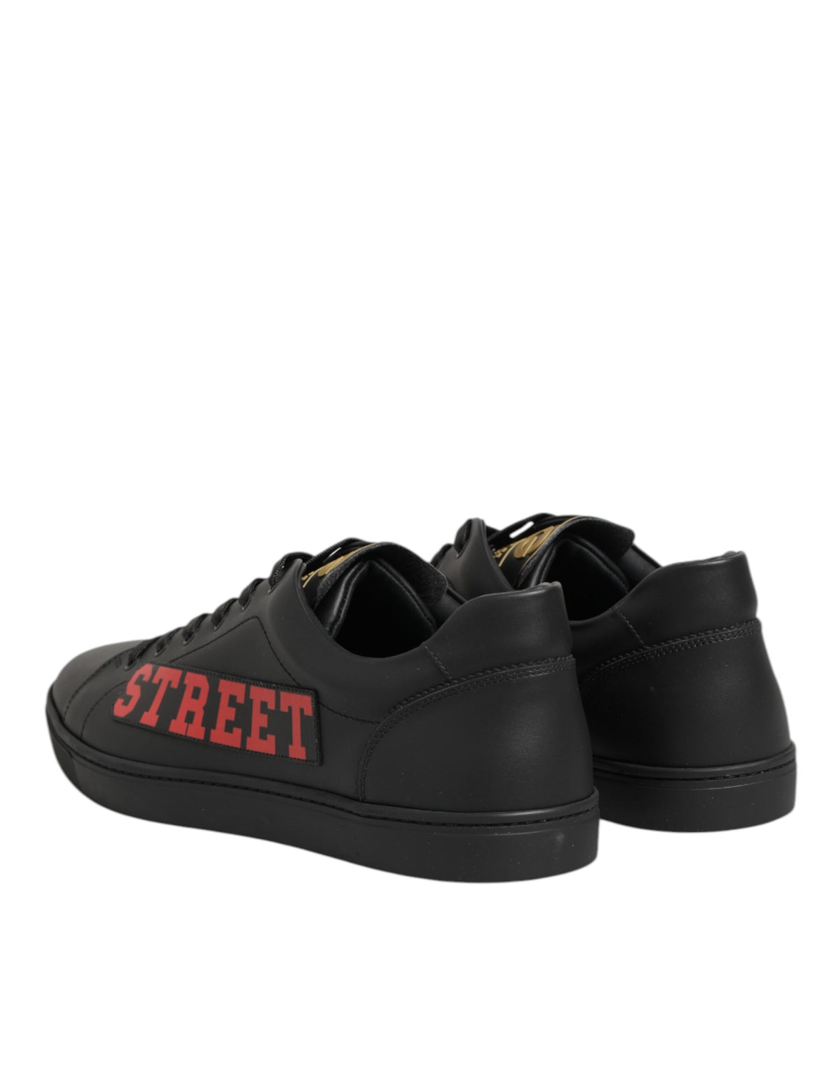 Dolce & Gabbana Men's Low Top Calf & Goat Leather Rubber Sneakers - Black