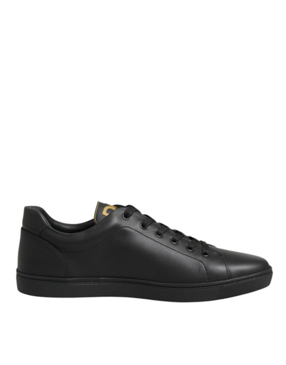 Dolce & Gabbana Men's Low Top Calf & Goat Leather Rubber Sneakers - Black