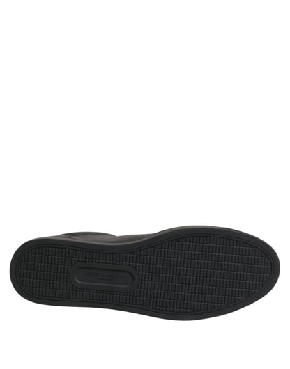 Dolce & Gabbana Men's Low Top Calf & Goat Leather Rubber Sneakers - Black