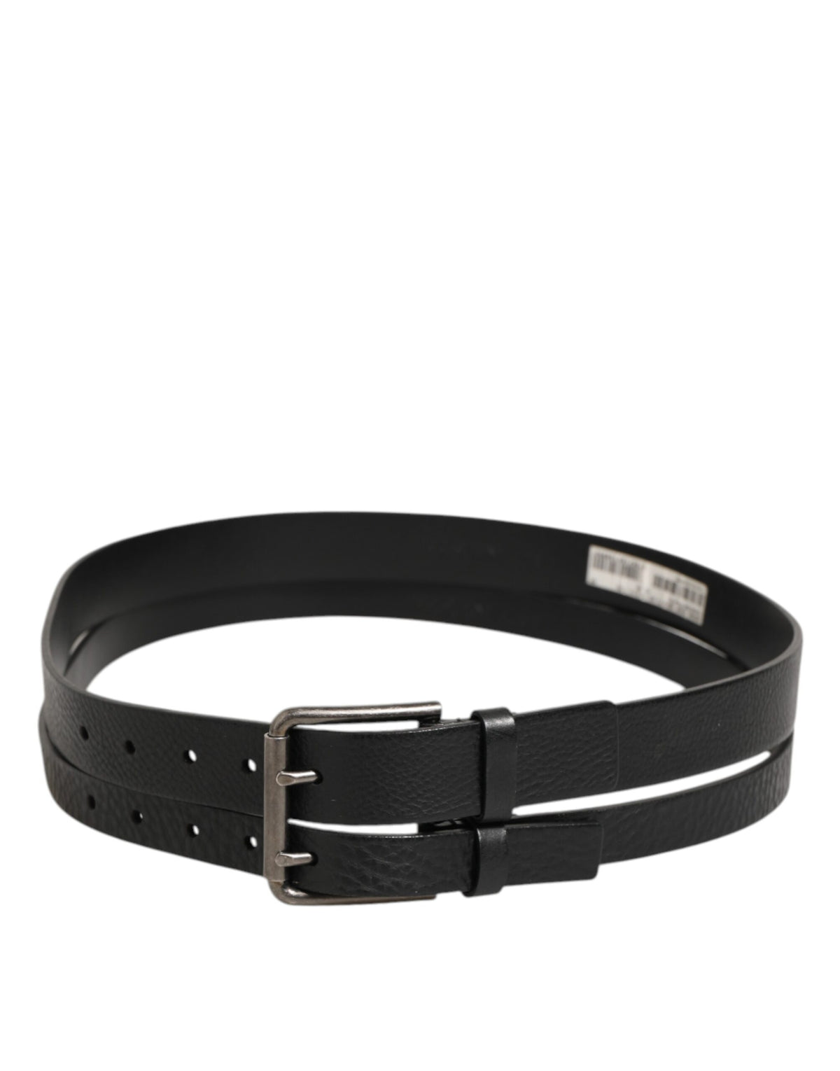Dolce & Gabbana Calfskin Leather Belt - Black Silver