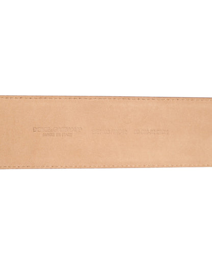 Dolce & Gabbana Calf Leather Belt - Burgundy Gold