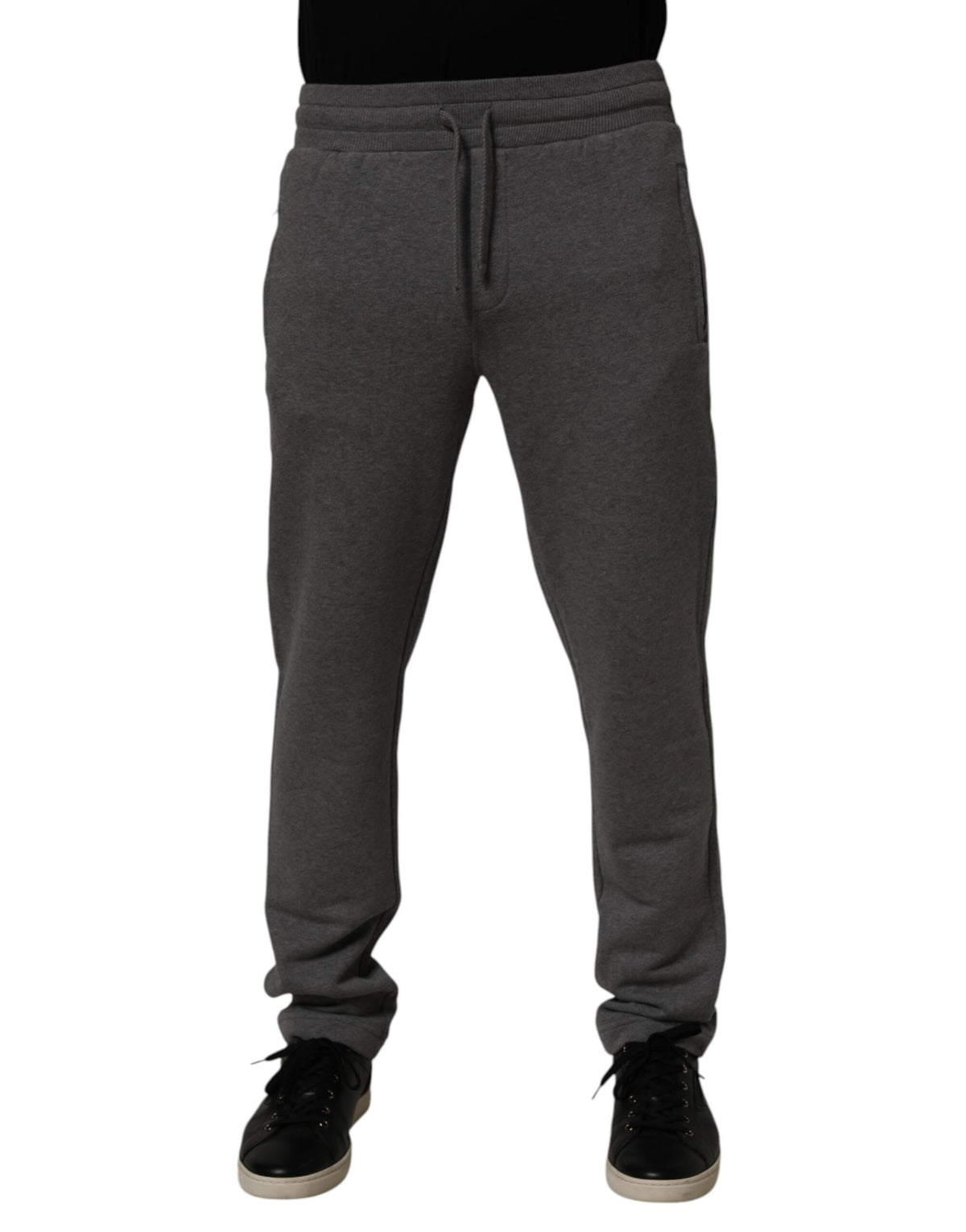 Dolce & Gabbana Men's Tapered Leg Athletic Relaxed Fit Regular Cotton Jogger Sweatpants - Gray