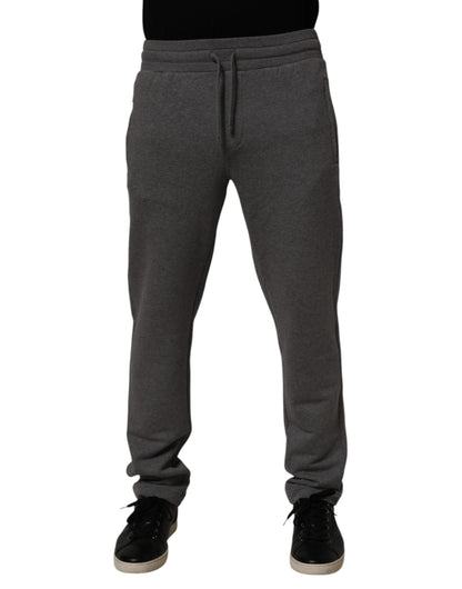 Dolce & Gabbana Men's Tapered Leg Athletic Relaxed Fit Regular Cotton Jogger Sweatpants - Gray