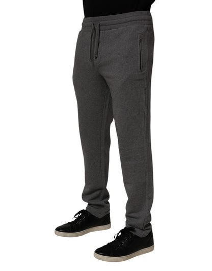 Dolce & Gabbana Men's Tapered Leg Athletic Relaxed Fit Regular Cotton Jogger Sweatpants - Gray