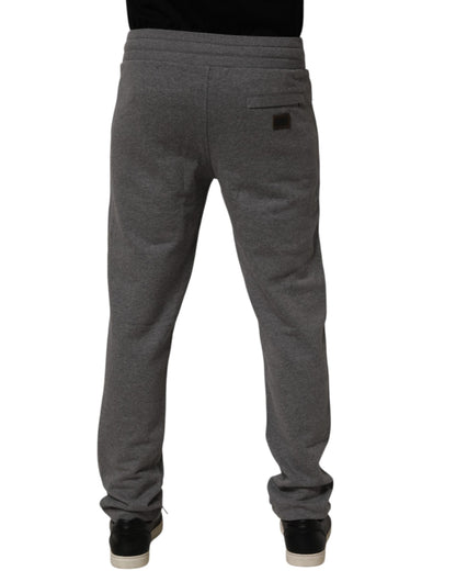 Dolce & Gabbana Men's Tapered Leg Athletic Relaxed Fit Regular Cotton Jogger Sweatpants - Gray