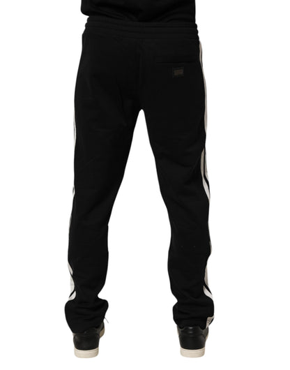 Dolce & Gabbana Men's Tapered Leg Athletic Regular Fit Cotton Jogger Sweatpants - Black White