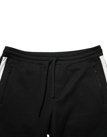 Dolce & Gabbana Men's Tapered Leg Athletic Regular Fit Cotton Jogger Sweatpants - Black White