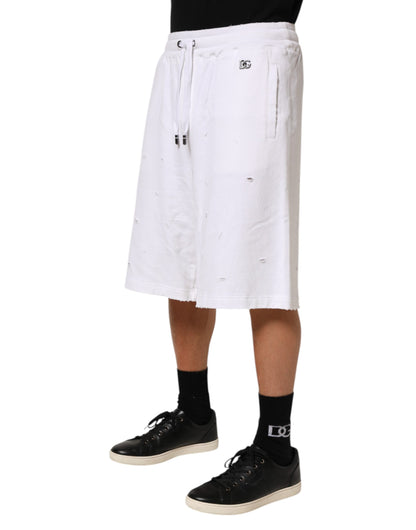 Dolce & Gabbana Men's Relaxed Fit Regular Cotton Bermuda Shorts - White