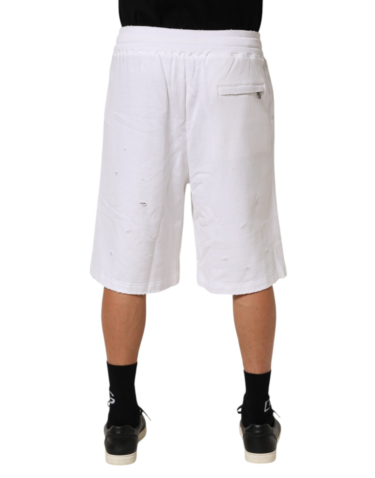 Dolce & Gabbana Men's Relaxed Fit Regular Cotton Bermuda Shorts - White