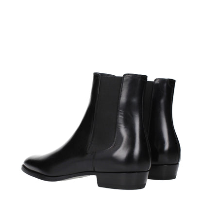 Celine Black Leather Ankle Boots