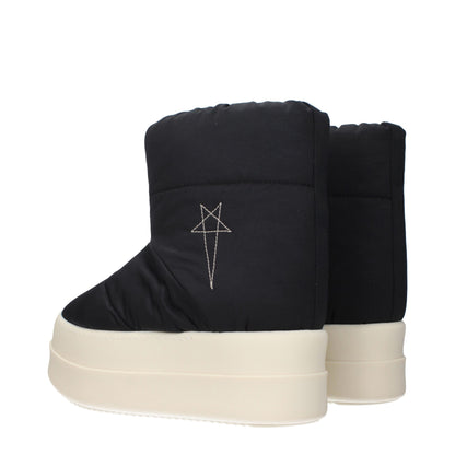 Rick Owens Black Fabric Ankle Boots