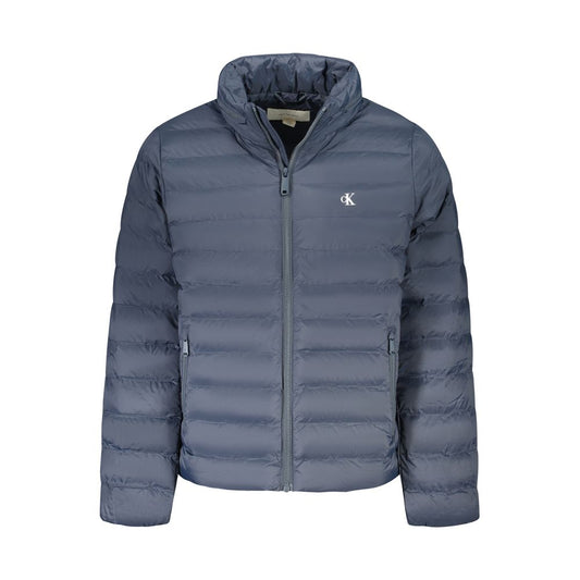 Hooded Windbreaker Jacket by Calvin Klein for men in polyamide blue features an stylish silhouette, showcasing a sophisticated hooded neckline and performance-driven pockets, hooded & windproof for a premium, stylish look.