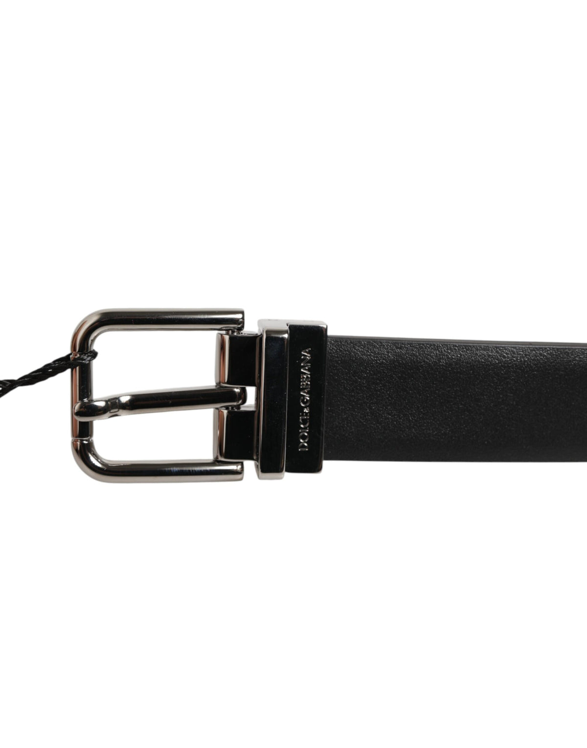 Dolce & Gabbana Calf Leather Belt - Black Silver