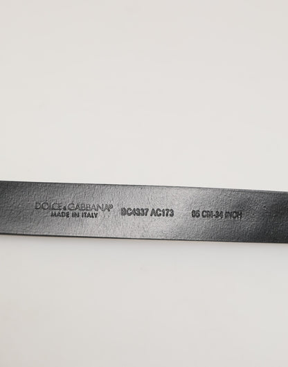 Dolce & Gabbana Calf Leather Belt - Black Silver