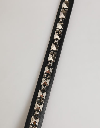 Dolce & Gabbana Calf Leather Belt - Black Silver