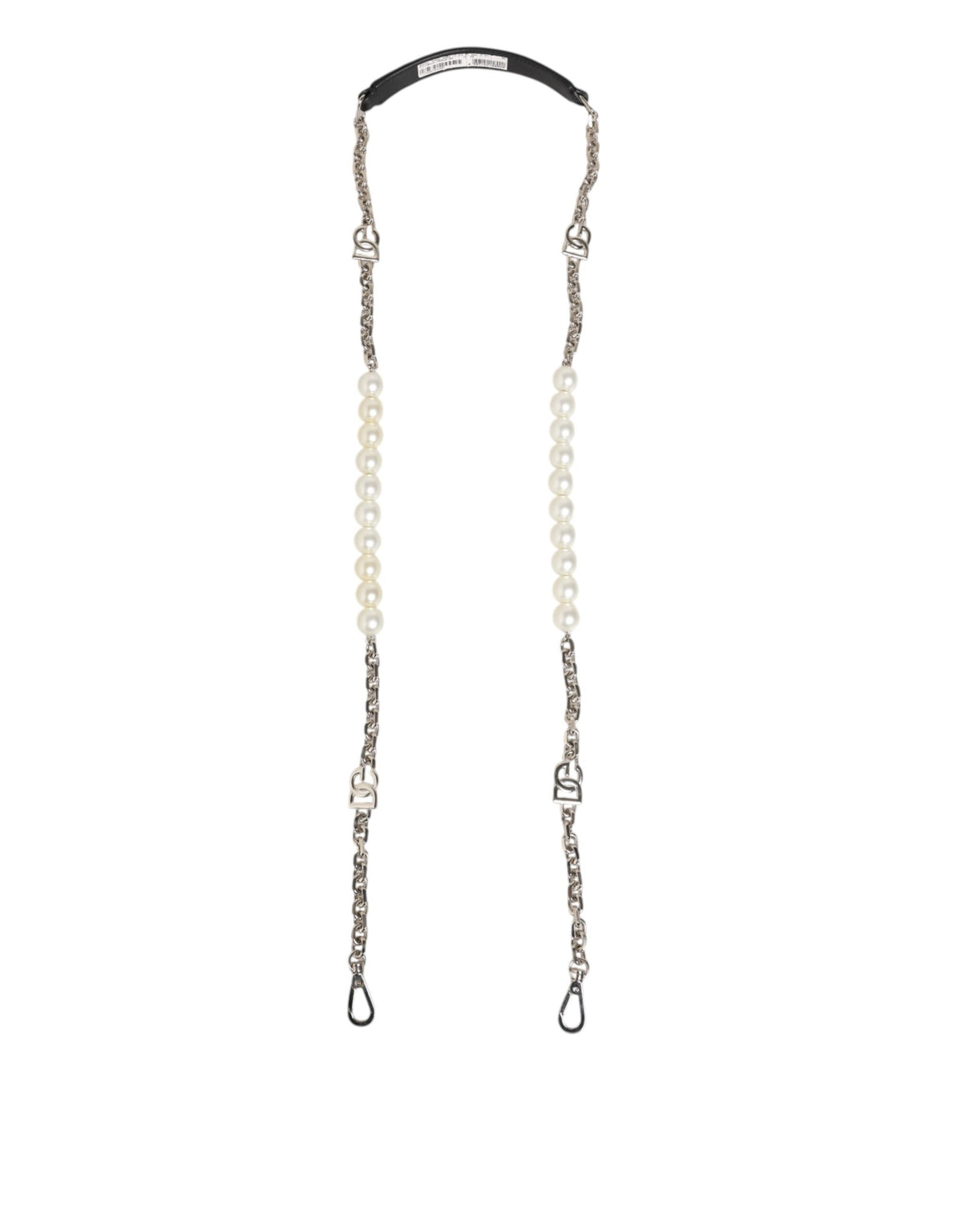 Dolce & Gabbana Brass Plastic Calf Leather Shoulder Strap - Black Pearl Silver White