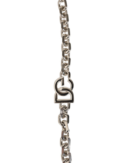 Dolce & Gabbana Brass Plastic Calf Leather Shoulder Strap - Black Pearl Silver White