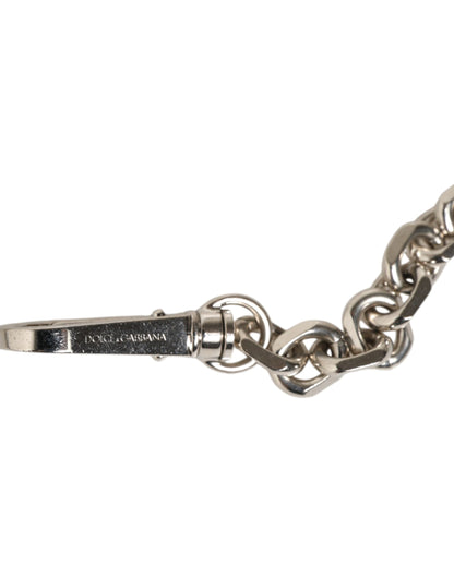Dolce & Gabbana Brass Plastic Calf Leather Shoulder Strap - Black Pearl Silver White