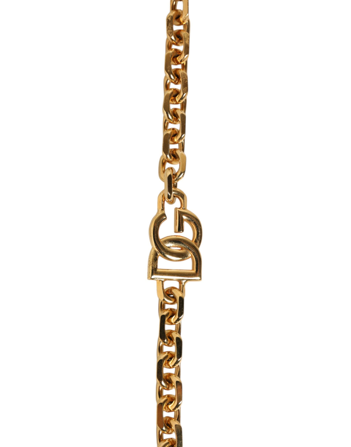 Dolce & Gabbana Brass Plastic Calf Leather Shoulder Strap - Black Gold Pearl White