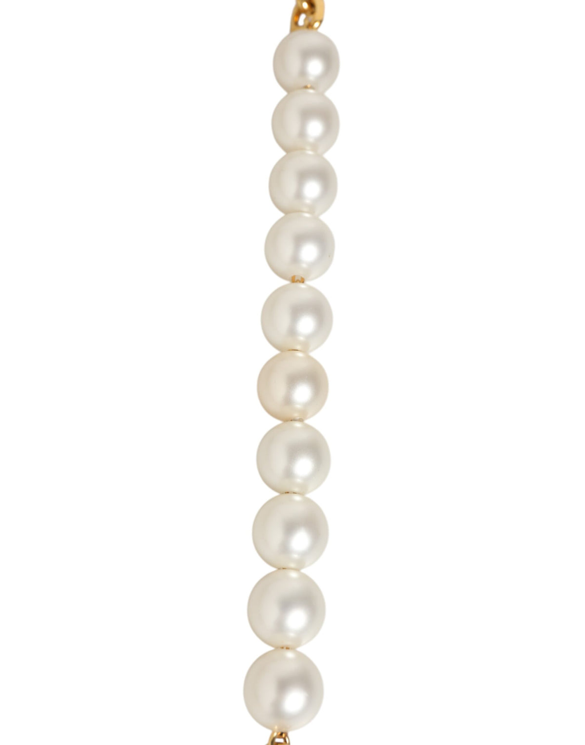 Dolce & Gabbana Brass Plastic Calf Leather Shoulder Strap - Black Gold Pearl White