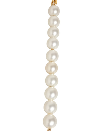 Dolce & Gabbana Brass Plastic Calf Leather Shoulder Strap - Black Gold Pearl White