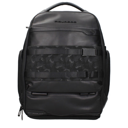 Piquadro Black Leather Backpacks