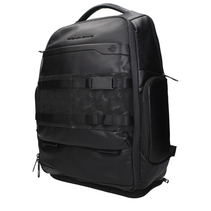 Piquadro Black Leather Backpacks