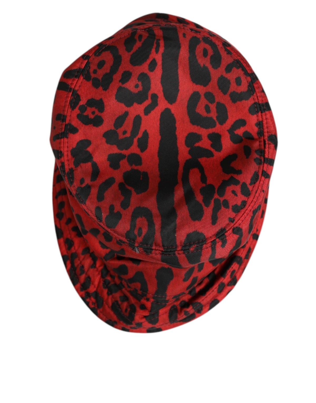 Dolce & Gabbana Nylon Bucket Hat - Black Red Leopard Print Signature Print