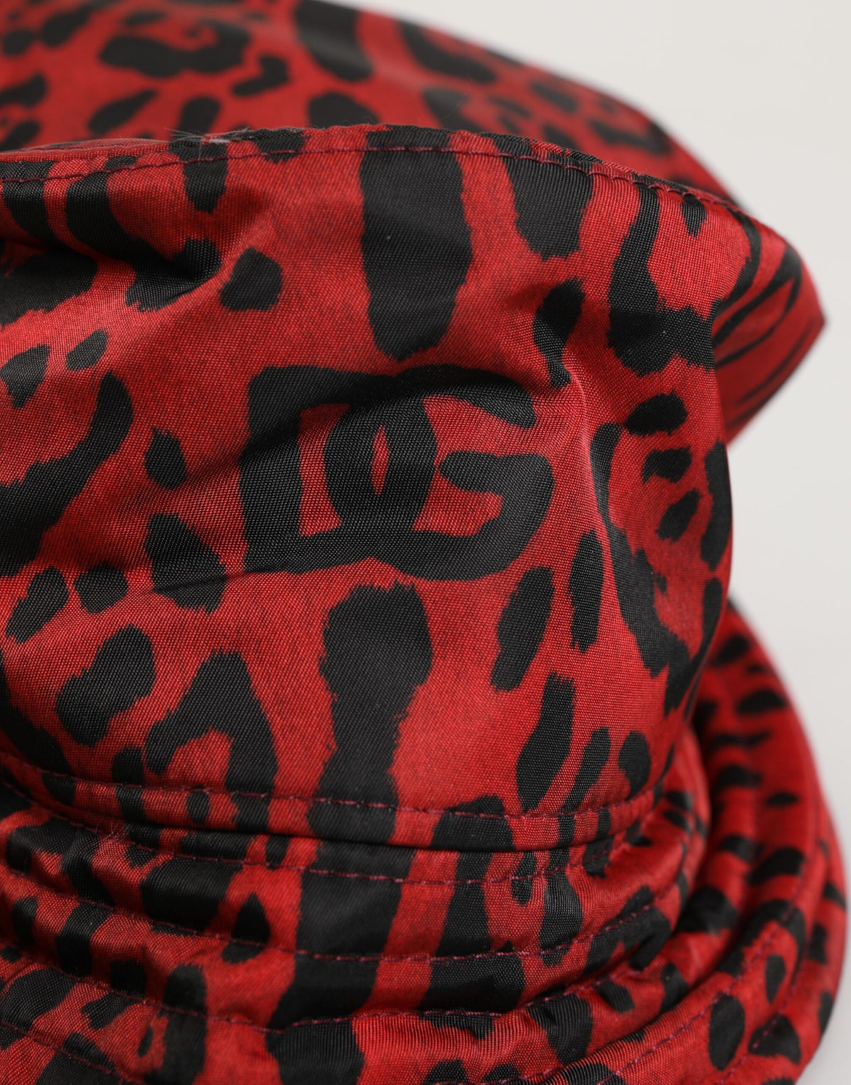 Dolce & Gabbana Nylon Bucket Hat - Black Red Leopard Print Signature Print