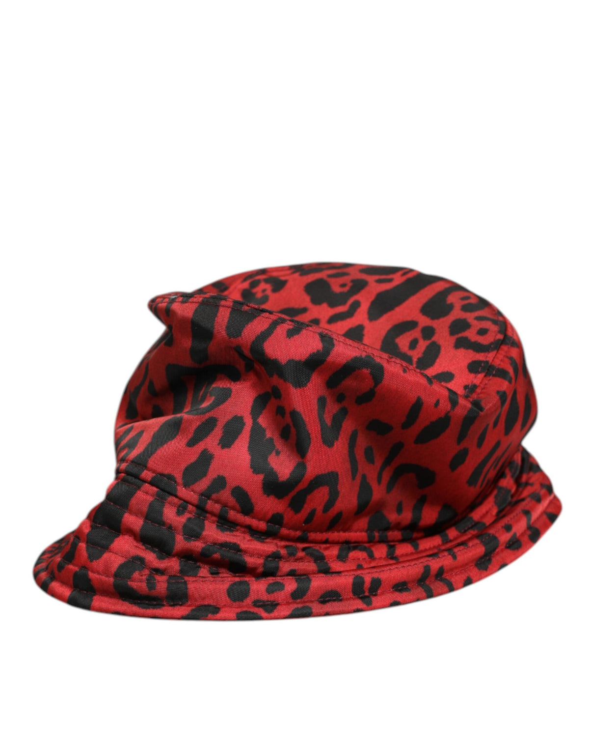 Dolce & Gabbana Nylon Bucket Hat - Black Red Leopard Print Signature Print