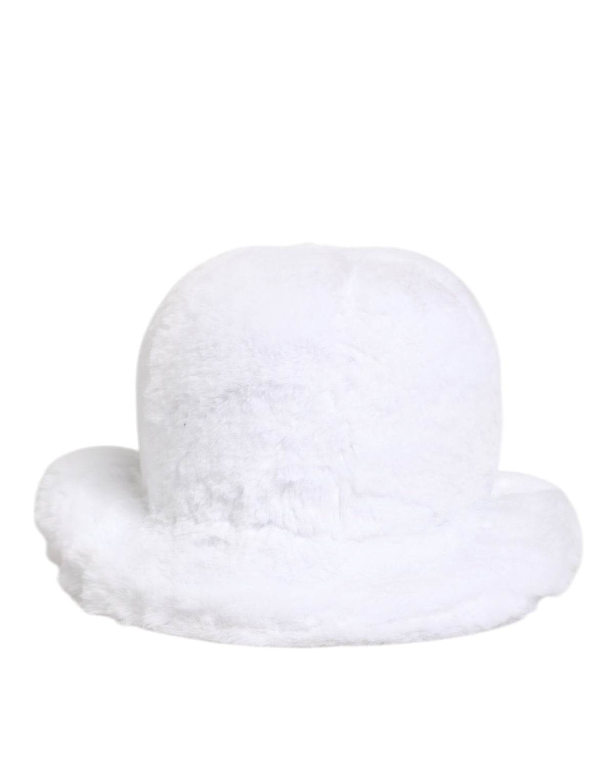 Dolce & Gabbana Polyester Modacrylic Silk & Faux Fur Bucket Hat - White Signature