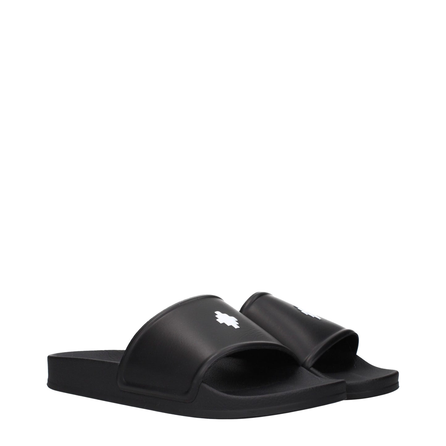 Marcelo Burlon Black Cotton Slippers Sandals