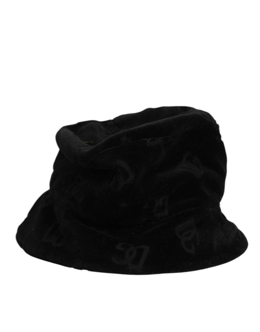 Dolce & Gabbana Cotton Silk & Suede Leather Bucket Hat - Black