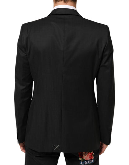 Dolce & Gabbana Men's Single Breasted Virgin Wool & Rayon Blazer - Black